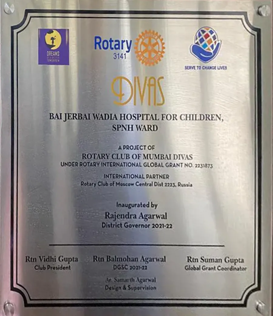 Award Received from Rotary Club of Mumbai North End